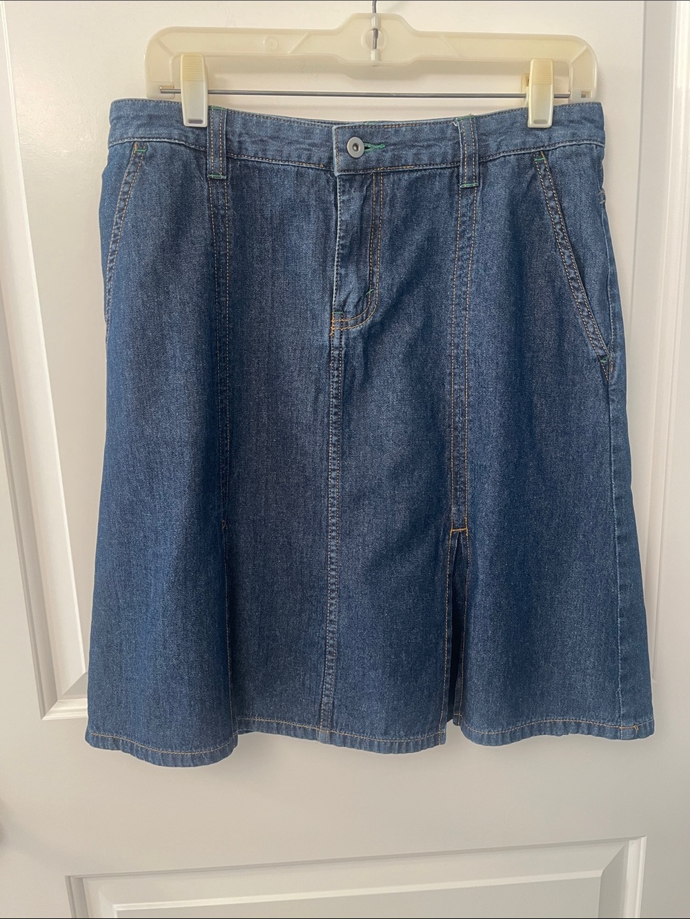 Eddie Bauer Classic A-Line Denim Skirt - Medium Blue